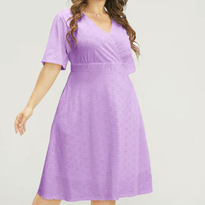 Purple eyelet dress.
